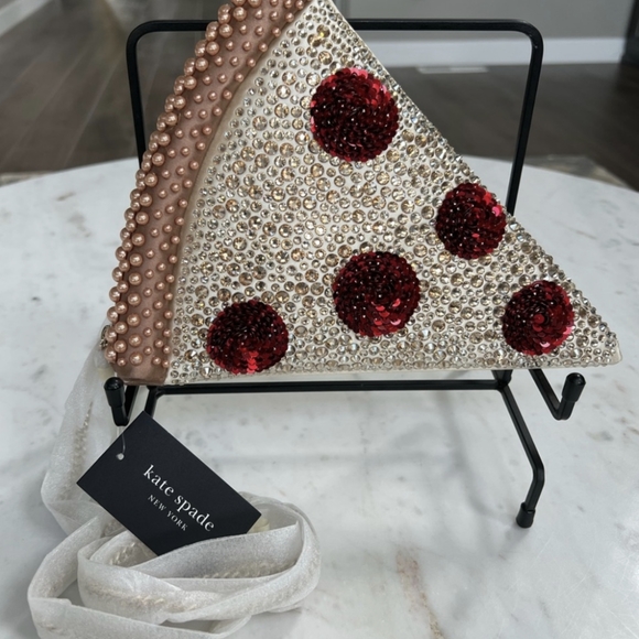 NWT RARE KATE SPADE 3D CRYSTAL PIZZA SLICE CROSSBODY BAG PURSE - Picture 9 of 11